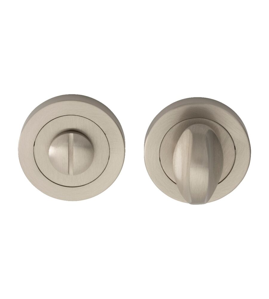 CARLISLE BRASS AQ12SN TURN & RELEASE ON CONCEALED FIX ROUND ROSE (4.5 X 60MM SPINDLE) NIS (SATIN NICKEL) 52MM - SET