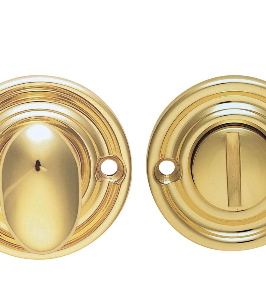 CARLISLE BRASS AQ133 TURN & RELEASE TO SUIT BATHROOM LOCK / OVAL TURN 45MM - SET