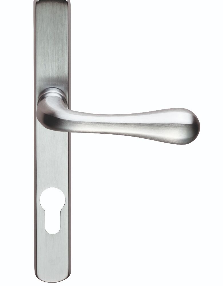 CARLISLE BRASS AQ1NPSC NARROW PLATE - ASTRO LEVER LOCK EURO PROFILE (70MM C/C) (AS1NPSC) CSA (SATIN CHROME) 208MM X 26MM - PAIR