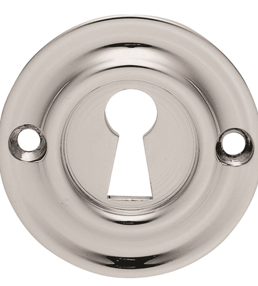 CARLISLE BRASS AQ41CP/BP VICTORIAN ESCUTCHEON LOCK PROFILE ROUND FACE FIX 45MM