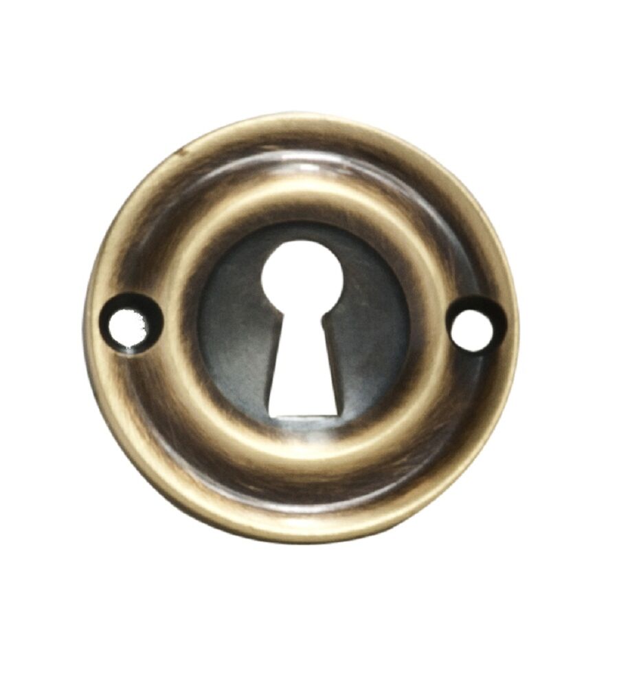 CARLISLE BRASS AQ41FB VICTORIAN ESCUTCHEON LOCK PROFILE ROUND FACE FIX 42MM