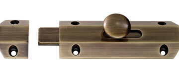 Carlisle Brass AQ81FB Surface Bolt C/W Extruded Keeper Flat & Angle Keeper 102mm