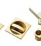 CARLISLE BRASS ART55BQ SLIDING DOOR SQUARE ROSES WITH WC TURN C/W FLUSH PULL & LOCK OTL (POLISHED BRASS) N/A - SET