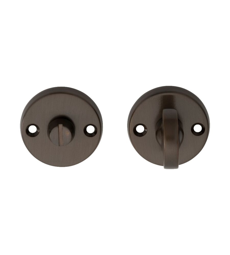 CARLISLE BRASS B12DB TURN & RELEASE ON FACE FIX ROUND ROSE (4.9 X 60MM SPINDLE) BGOS (DARK BRONZE MATT) 45MM - SET