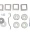CARLISLE BRASS BBF1019SSS/SQ BACK TO BACK FIXING PACK (SQUARE) - 19MM DIA. PULL HANDLE  - PACK