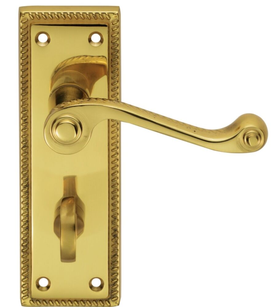 CARLISLE BRASS CBG1WC GEORGIAN LEVER ON BACKPLATE - BATHROOM 57MM C/C (CONTRACT RANGE) 152MM X 50MM - PAIR