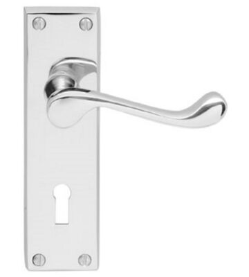 Carlisle Brass DL54CP Victorian Scroll Lever On Backplate – Lock 57mm C/C 150mm X 43mm – Pair
