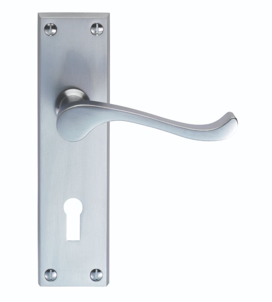 CARLISLE BRASS CBS54SC/BP VICTORIAN SCROLL LEVER ON BACKPLATE - LOCK 57MM C/C (CONTRACT RANGE) 150MM X 38MM - PAIR