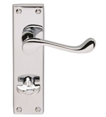 Carlisle Brass CBS54WCCP Victorian Scroll Lever On Backplate – Bathroom 57mm C/C (Contract Range) 155mm X 40mm – Pair