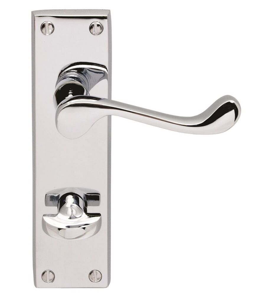 CARLISLE BRASS CBS54WCCP VICTORIAN SCROLL LEVER ON BACKPLATE - BATHROOM 57MM C/C (CONTRACT RANGE) 155MM X 40MM - PAIR