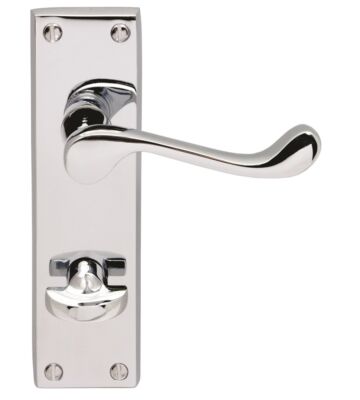 Carlisle Brass DL54WCCP Victorian Scroll Lever On Backplate – Bathroom 57mm C/C 150mm X 43mm – Pair