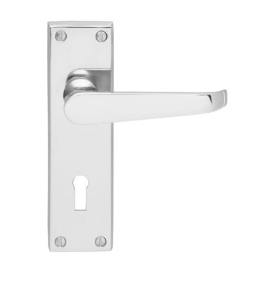 Carlisle Brass CBV30CP Victorian Flat Lever On Backplate – Lock 57mm C/C (Contract Range) 155mm X 40mm – Pair