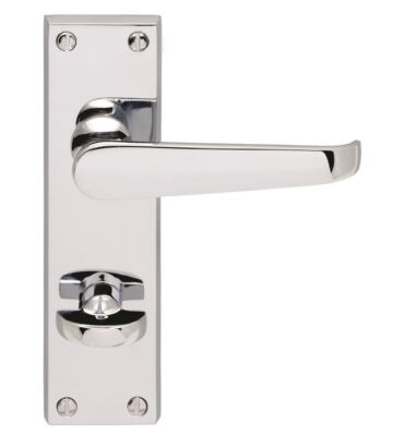 Carlisle Brass CBV30WCCP Victorian Flat Lever On Backplate – Bathroom 57mm C/C (Contract Range) 155mm X 40mm – Pair