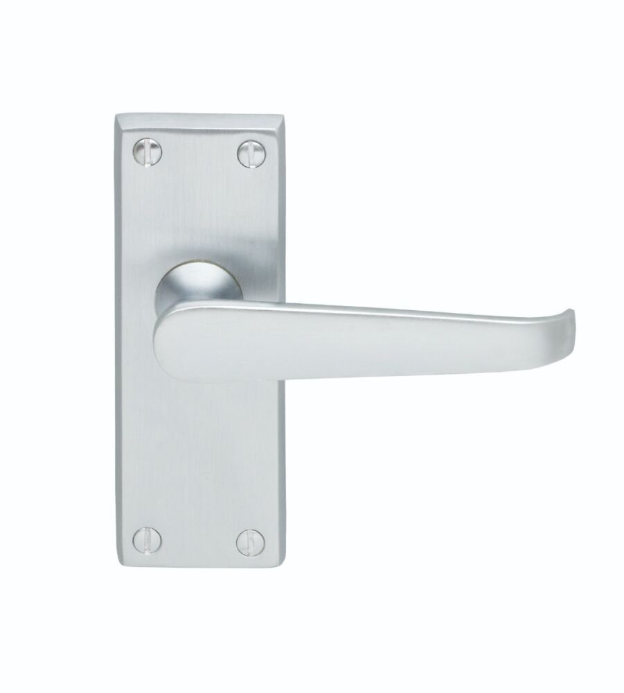 CARLISLE BRASS CBV31SC VICTORIAN FLAT LEVER ON BACKPLATE - LATCH (CONTRACT RANGE) 120MM X 40MM - PAIR