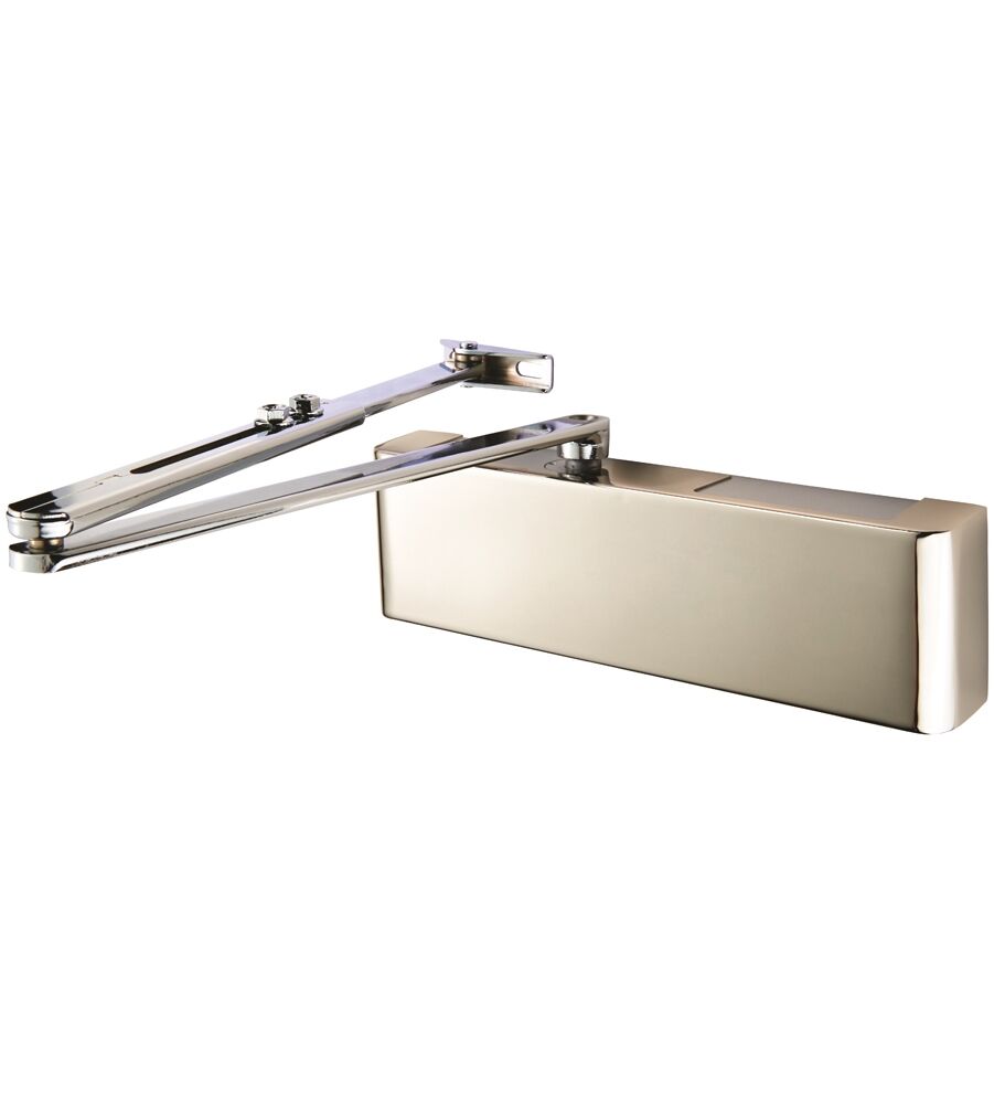 CARLISLE BRASS CDG025/PNP (DCV2025BC) OVERHEAD DOOR CLOSER EN2-5 BY SPRING C/W BACK CHECK C/W FIG 6 BRACKET EN1154 - POLISHED NICKEL