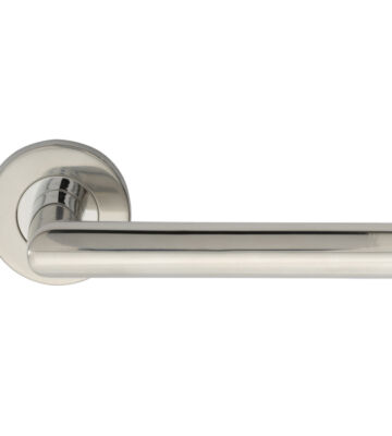 Carlisle Brass CSL1192BSS Treviri 19mm Dia. Mitred Lever On Concealed Fix Sprung Round Rose G201 – Pair