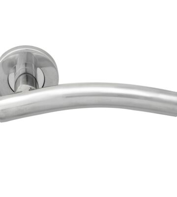Carlisle Brass CSL1193BSS 19mm Dia. Curved Lever On Concealed Fix Sprung Round Rose – Pair