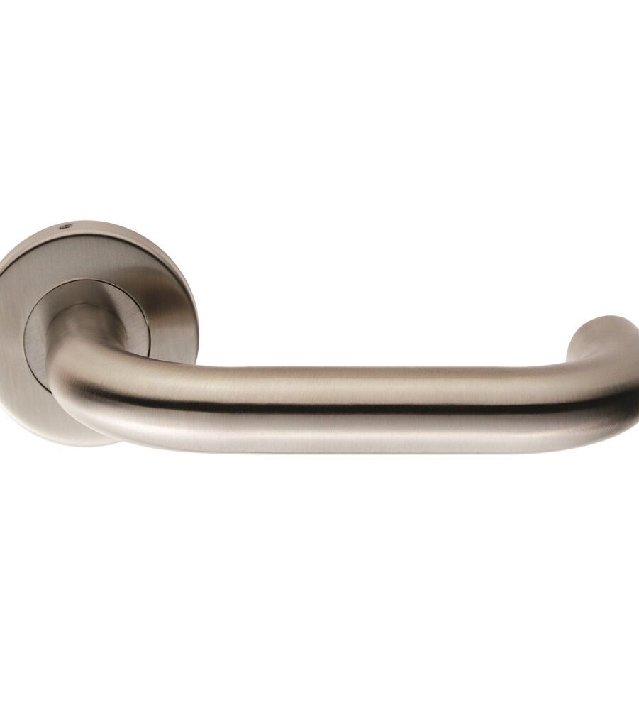 CARLISLE BRASS CSL1220SSS NERA 22MM DIA. SAFETY LEVER ON CONCEALED FIX SPRUNG ROUND ROSE - PAIR