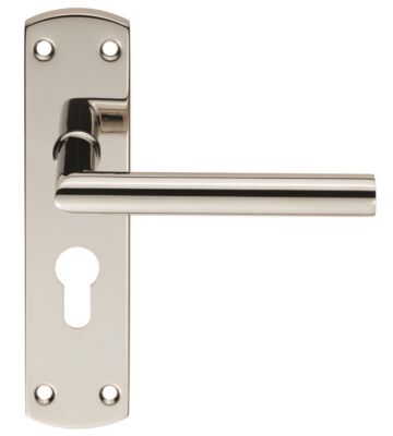 Carlisle Brass CSLP1162E/BSS Steelworx Mitred Csl Lever On Backplate – Lock Euro Profile 47.5mm C/C. (172 X 44mm) – Polished – Set