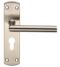 CARLISLE BRASS CSLP1162E/SSS STEELWORX MITRED CSL LEVER ON BACKPLATE - LOCK EURO PROFILE 47.5MM C/C (172 X 44MM) - POLISHED -SATIN - SET