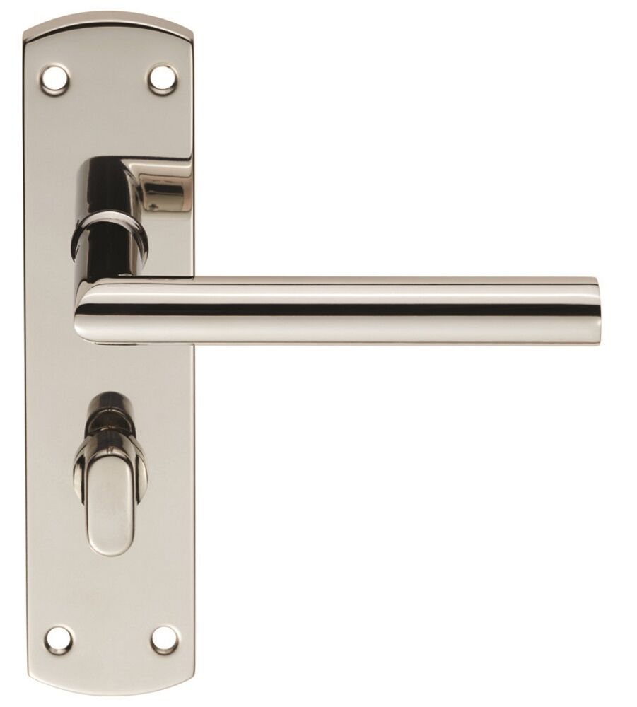 CARLISLE BRASS CSLP1162T/BSS STEELWORX MITRED CSL LEVER ON BACKPLATE - BATHROOM 57MM C/C (172 X 44MM) - POLISHED - SET