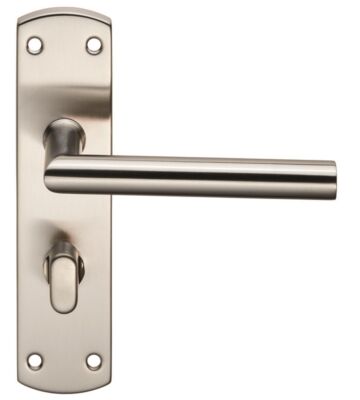 Carlisle Brass CSLP1162T/Sss Steelworx Mitred Csl Lever On Backplate – Bathroom 57mm C/C (172 X 44mm) – Satin – Set