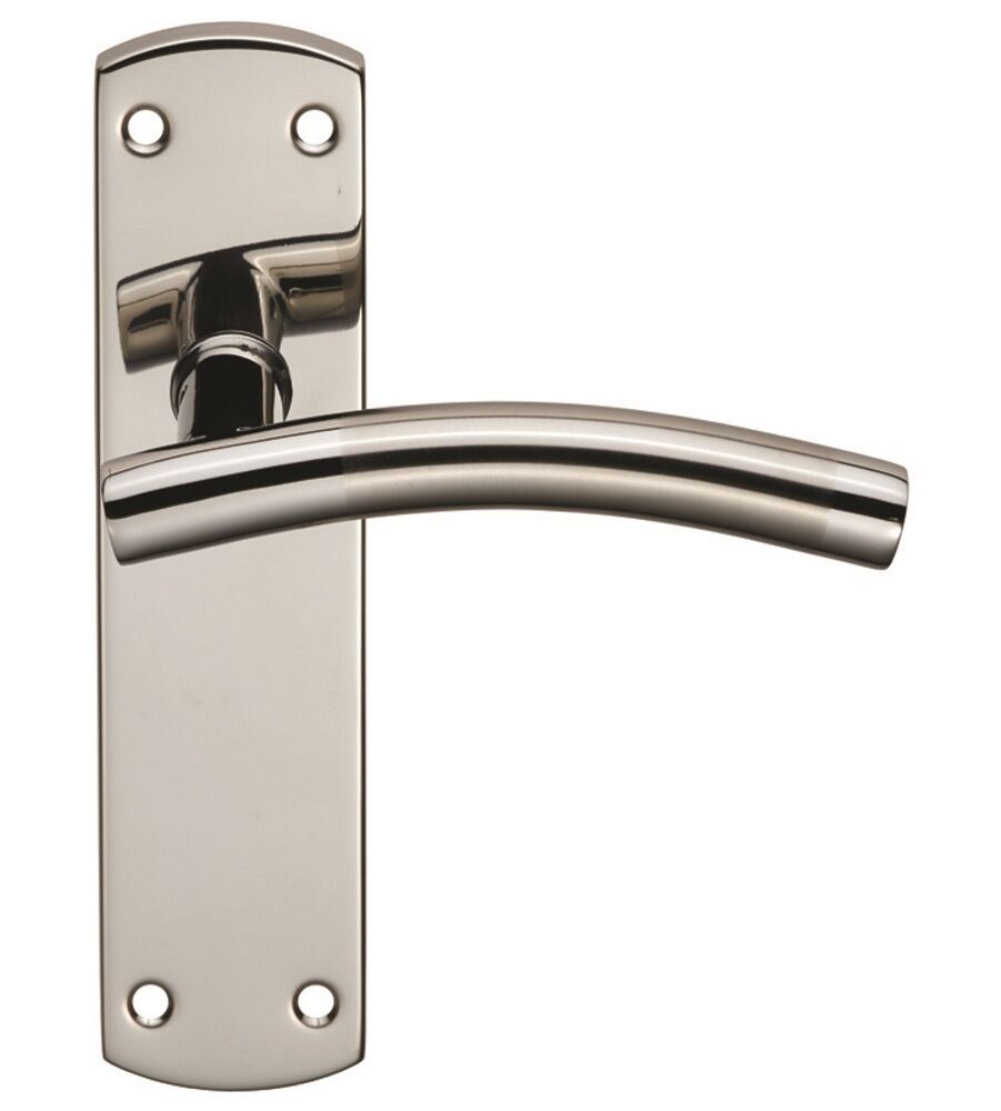 CARLISLE BRASS CSLP1163B/DUO STEELWORX CURVED -T CSL LEVER ON BACKPLATE - LATCH 172 X 44MM DUAL FINISH - SET