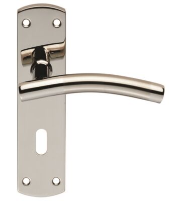Carlisle Brass CSLP1163P/Duo Steelworx Curved -T Csl Lever On Backplate – Lock 57mm C/C (172 X 44mm) – Dual Finish – Set