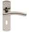 CARLISLE BRASS CSLP1163P/DUO STEELWORX CURVED -T CSL LEVER ON BACKPLATE - LOCK 57MM C/C (172 X 44MM) - DUAL FINISH - SET