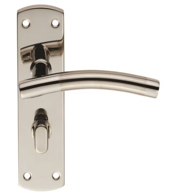 Carlisle Brass CSLP1163T/Duo Steelworx Curved -T Csl Lever On Backplate – Bathroom 57mm C/C (172 X 44mm) – Dual Finish – Set