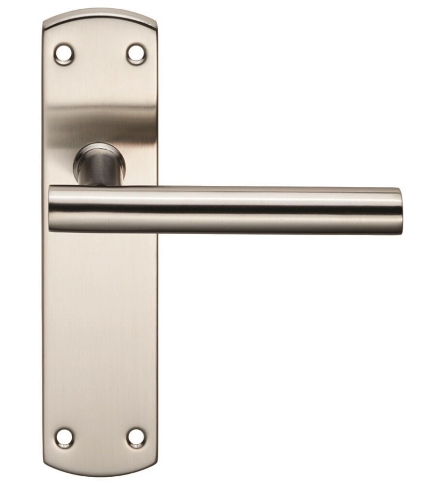 CARLISLE BRASS CSLP1164B/SSS STEELWORX MITRED - T CSL LEVER ON BACKPLATE - LATCH 172 X 44MM -SATIN - SET