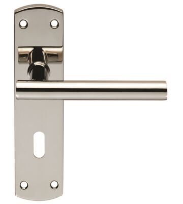 Carlisle Brass CSLP1164P/BSS Steelworx Mitred – T Csl Lever On Backplate – Lock 57mm C/C (172 X 44mm) – Polished – Set