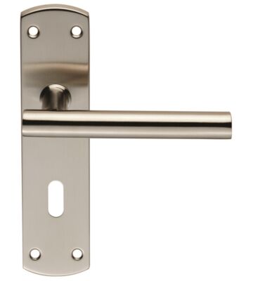 Carlisle Brass CSLP1164P/Sss Steelworx Mitred – T Csl Lever On Backplate – Lock 57mm C/C (172 X 44mm) – Satin – Set