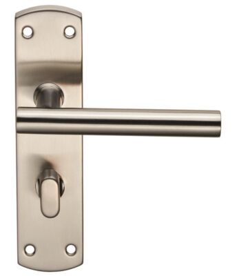 Carlisle Brass CSLP1164T/Sss Steelworx Mitred – T Csl Lever On Backplate – Bathroom 57mm C/C (172 X 44mm) -Satin – Set