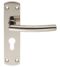 CARLISLE BRASS CSLP1167E/BSS STEELWORX ARCHED CSL LEVER ON BACKPLATE - LOCK EURO PROFILE 47.5MM C/C (172 X 44MM) - POLISHED - SET
