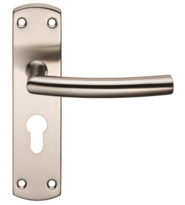 Carlisle Brass CSLP1167E/Sss Steelworx Arched Csl Lever On Backplate – Lock Euro Profile 47.5mm C/C (172 X 44mm) -Satin – Set