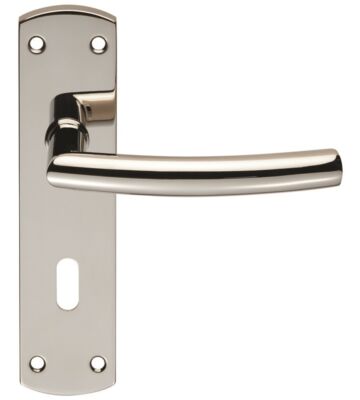 Carlisle Brass CSLP1167P/BSS Steelworx Arched Csl Lever On Backplate – Lock 57mm C/C (172 X 44mm) – Polished – Set