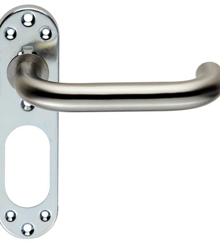 CARLISLE BRASS CSLP1190SSS 170 X 45 X 8MM STEELWORX 19MM DIA. SAFETY LEVER ON INNER STEEL BACKPLATE G201  - PAIR