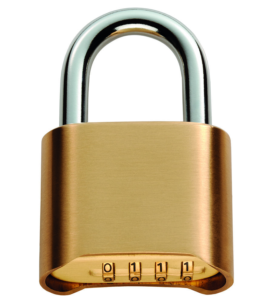 CARLISLE BRASS CYPLC1050SB/BP 4 - WHEEL BRASS COMBINATION PADLOCK 50MM