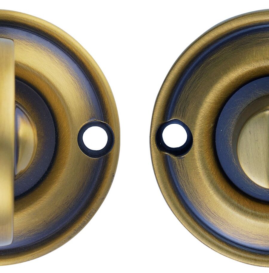 CARLISLE BRASS DK13FB DELAMAIN TURN & RELEASE ON ROUND ROSE SMALL (4.9 X 67MM SPINDLE) - (FACE FIX) 42MM - SET
