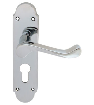 Carlisle Brass DL168YCP Oakley Lever On Backplate – Lock Euro Profile 47.5mm C/C 170mm X 42mm – Pair
