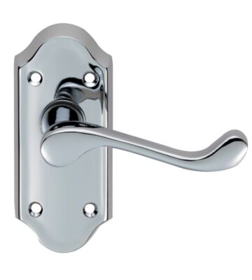 Carlisle Brass DL16CP Ashtead Lever On Backplate – Latch (Short Plate) 112 X 48mm – Pair