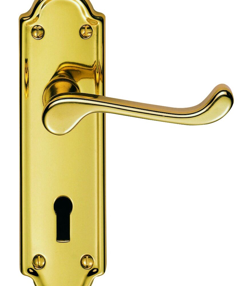 CARLISLE BRASS DL17PVD ASHTEAD LEVER ON BACKPLATE - LOCK 57MM C/C 168MM X 48MM - PAIR