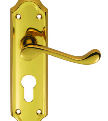 Carlisle Brass DL17Y Ashtead Lever On Backplate – Lock Euro Profile 47.5mm C/C 168mm X 48mm – Pair