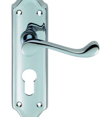 Carlisle Brass DL17YCP Ashtead Lever On Backplate – Lock Euro Profile 47.5mm C/C 168mm X 48mm – Pair