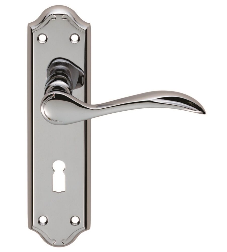 CARLISLE BRASS DL190CP MADRID LEVER ON BACKPLATE - LOCK 57MM C/C 180MM X 45MM - PAIR