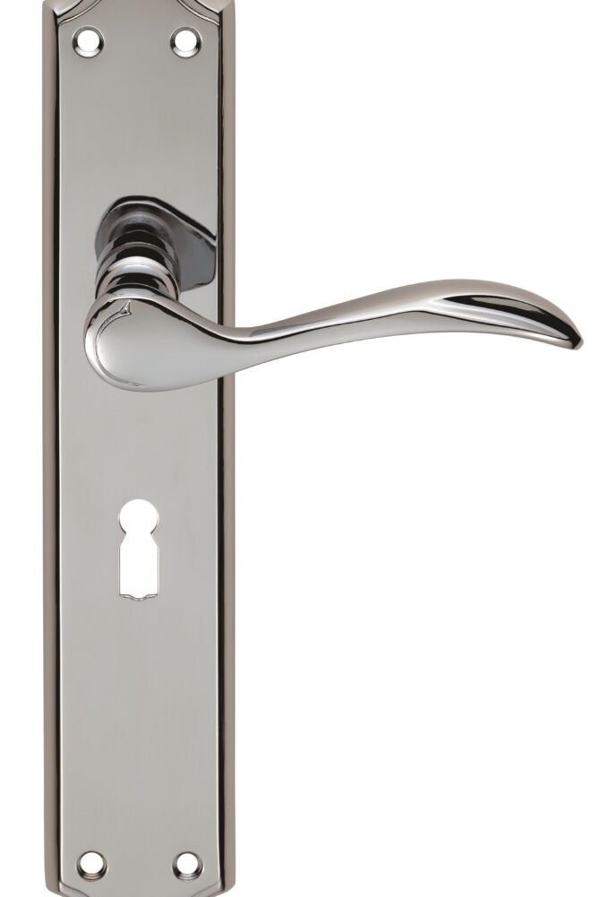 CARLISLE BRASS DL290CP MADRID LEVER ON BACKPLATE - LOCK 57MM C/C 242MM X 45MM - PAIR