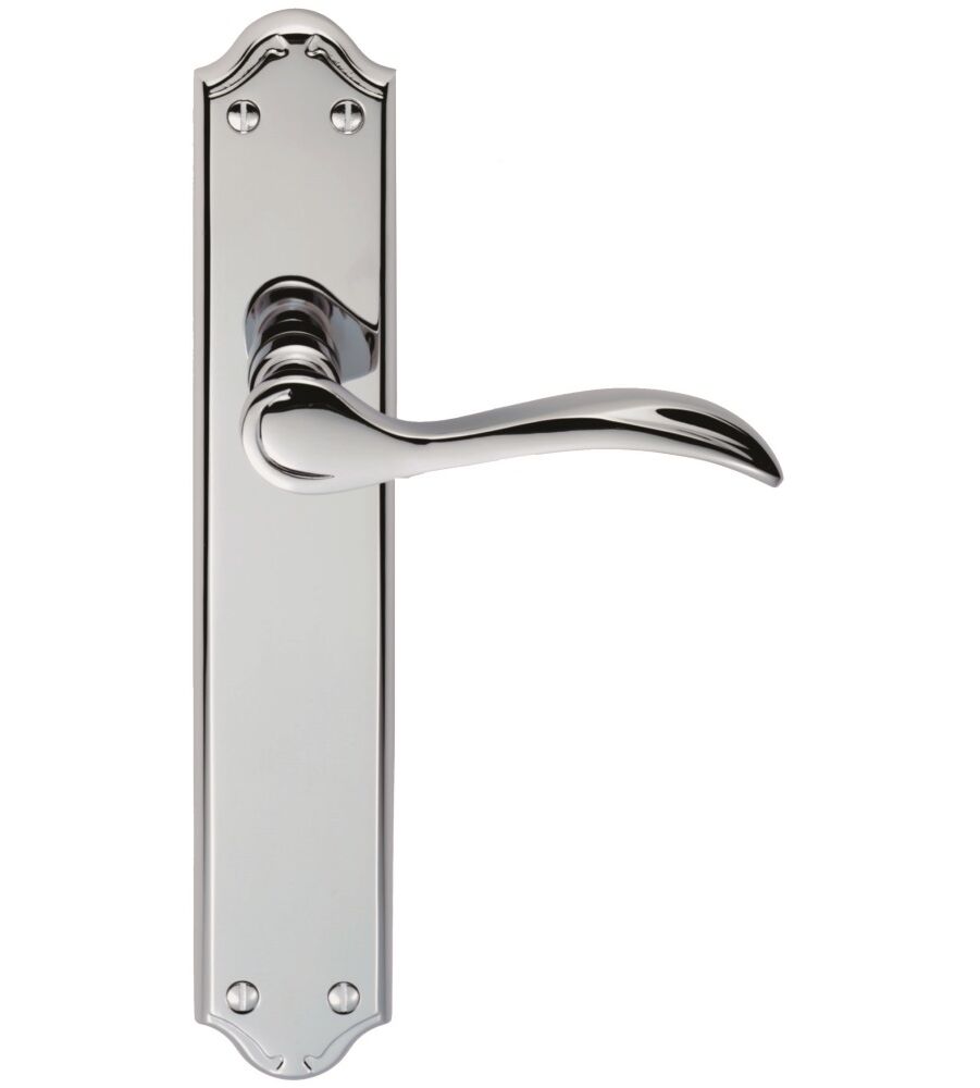 CARLISLE BRASS DL291CP MADRID LEVER ON BACKPLATE - LATCH 242MM X 45MM - PAIR