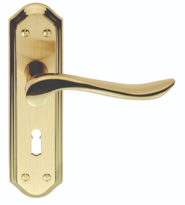 Carlisle Brass DL450SBPB Lytham Lever On Backplate – Lock 57mm C/C Satin Brass Backplate Face Polished Edges And Lever 180mm X 48mm – Pair