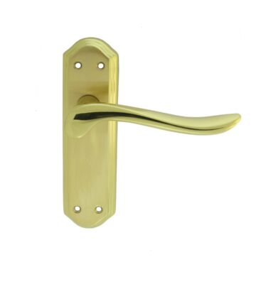 Carlisle Brass DL451SBPB Lytham Lever On Backplate – Latch Satin Brass Backplate Face Polished Edges And Lever 180mm X 48mm – Pair